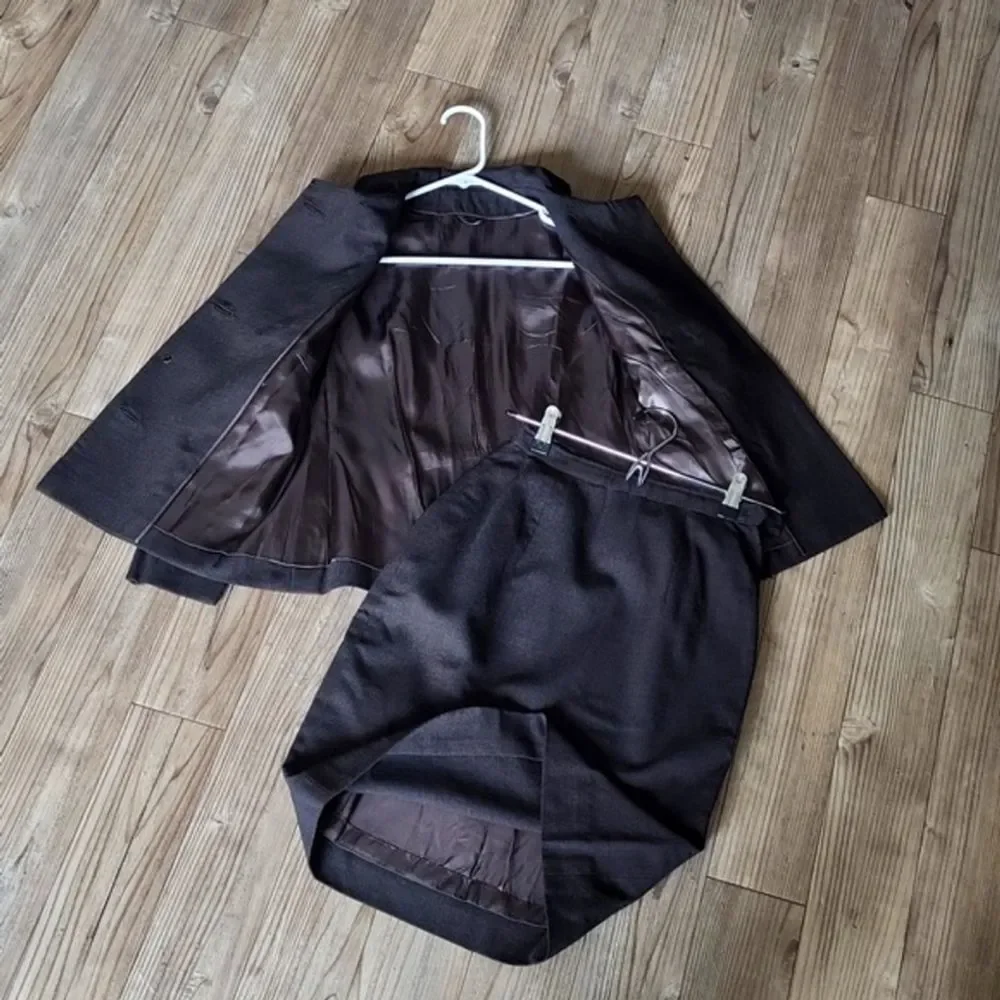 Vintage 1960s Chocolate Brown Skirt Suit
